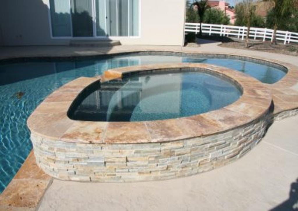 Custom pool with spa