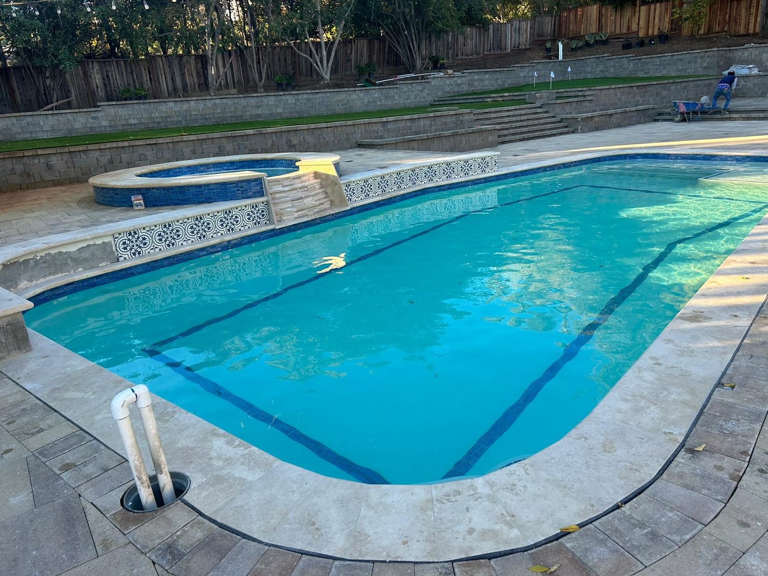 Landscaped pool area